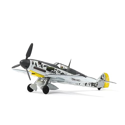 NUOTIE BF-109G Messerschmitt 1/72 Metallflugzeugmodellbausatz mit Ständer WWII Druckguss-Legierung Kampfflugzeugmodell Vintage Kampfflugzeug Vorgefertigtes Militärflugzeug (Wüstengelb) von NUOTIE