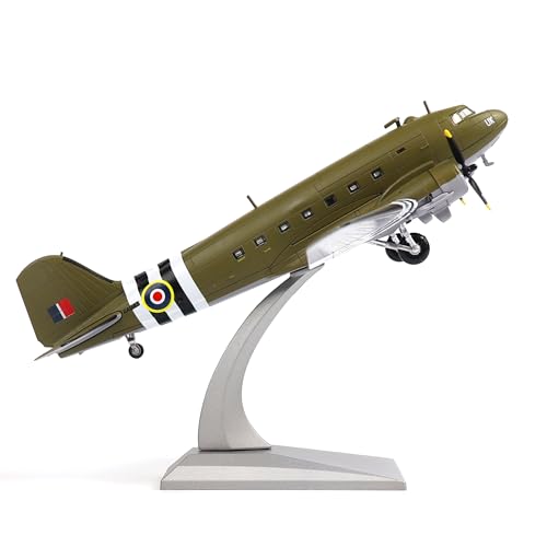 NUOTIE Douglas C-47 Skytrain 1/100 Metall Druckguss Flugzeug Modellbausatz WWⅡ UK C47 Dakota Mk III ZA947 Militärtransport Modell Flugzeug für Erwachsene Sammlung oder Geschenk von NUOTIE