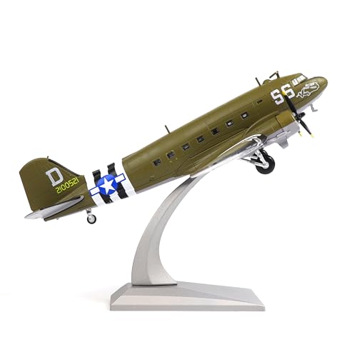 NUOTIE Douglas C-47 Skytrain 1/100 Metall Druckguss Flugzeug Modellbausatz WWⅡ US C47 'Night Fright' Militär Transport Modell Flugzeug für Erwachsene Sammlung oder Geschenk von NUOTIE