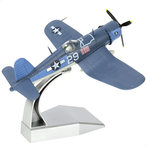 NUOTIE F4U Corsair 1/72 Druckguss-Metall-Jagdflugzeug-Modellbausatz, USMC-Jäger mit Kolbenmotor, WWⅡ, Vintage-Nachbildung im Flugzeugmodell F4U-1A (VF-17) mit Ständer von NUOTIE