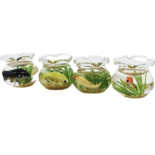 NURCIX Einzigartiges Mini/Runde Aquarium Miniatur Aquariumteich Aus Glas Für Puppenhaus Oder Modelldekoration Exquisite Detail Puppenhaus Dekoration von NURCIX