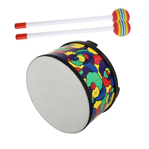 1 Satz Spielzeugtrommel Babyrassel Trommelspielzeug Kinderspielzeug Puzzle-Spielzeug Floor-Tom-Trommel Sammeltrommel Bodentrommel Schüttelrassel Percussion-Musik Colorful Hölzern NUSITOU von NUSITOU