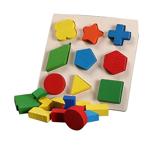 NUSITOU 1 Satz 3st Formerkennungsspielzeug Für Kinder Geometrischer Passender Baustein Lernspielzeug Aus Holz Lernspielzeug Für Kinder Spielzeug Mit Geometrischen Blöcken Hölzern von NUSITOU