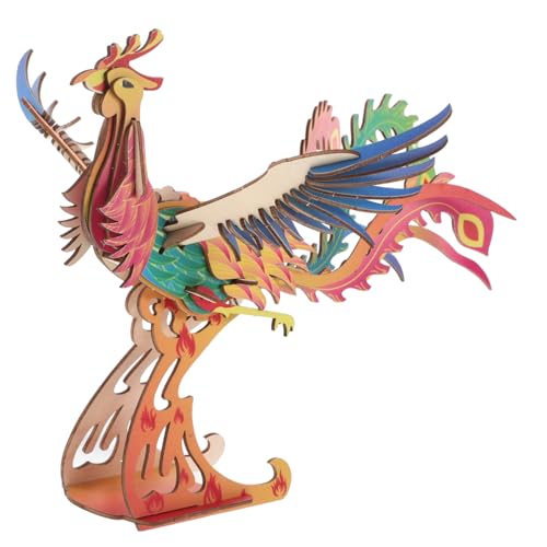 NUSITOU 1 Satz Dreidimensionales Phoenix-Puzzle Puzzle Für Vogelmodell 3D-tierpuzzle Aus Holz Kinderpuzzle Im Chinesischen Stil 3D-rätsel Holzpuzzle Vogel 3D-Puzzle Aus Holz Hölzern von NUSITOU