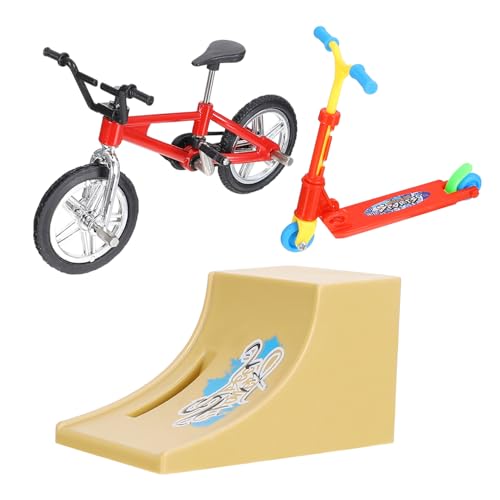 NUSITOU 1 Satz Fingerrad Fingerspitzen-bewegungsspielzeug Finger-Scooter-Spielzeug Kinderroller Skatepark-kit Mini-Scooter Fingerscooter Puzzle-Spielzeug Sportfahrrad Plastik Rot von NUSITOU