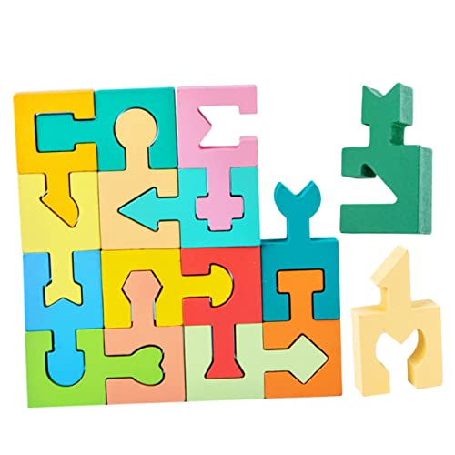 NUSITOU 1 Satz Form Passende Blöcke Pädagogisches Puzzlespielzeug Shape-Pairing-Spielzeug Kinder Holzpuzzle Spielzeug Lernspielzeug Für Kinder Formenpuzzle Lernen Formlernpuzzle Hölzern von NUSITOU