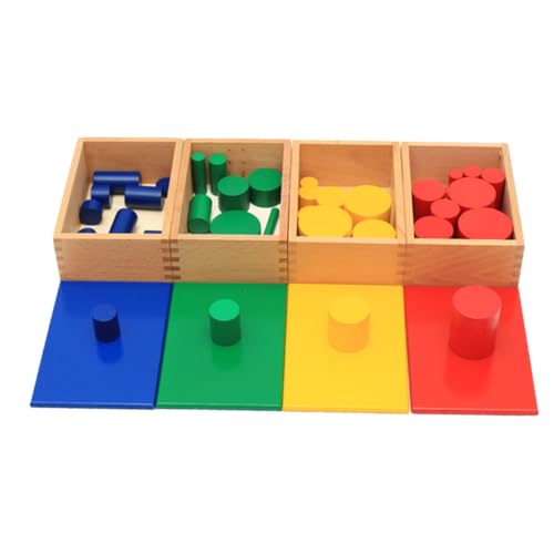 NUSITOU 1 Satz Puzzle-sensorische Lehrmittel Spielzeug Kinderspielzeug Frühpädagogisches Spielzeug kindererziehung aufklärung Kinder sensorisches Spielzeug bunter Zylinder hölzern von NUSITOU