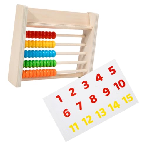 NUSITOU 1 Set Holz Abakus Für Kinder Mathematik Lernspielzeug Mit Zahlenkarten Arithmetisches Zählspielzeug Vorschul Lernhilfe Pädagogisches Holzspielzeug von NUSITOU