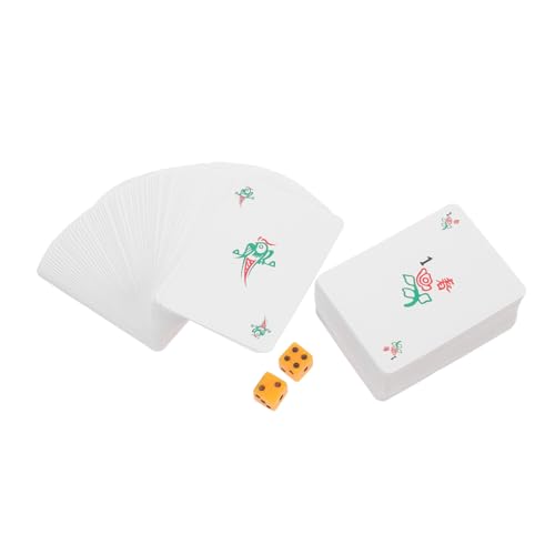NUSITOU 1 Set Mahjong Poker Mahjong Kartenspielzeug Tragbares Mahjong Kartenset Mahjong Karten Spielbedarf Mahjong Karte Für Zu Hause PVC Mahjong Karte Reise Mahjong von NUSITOU
