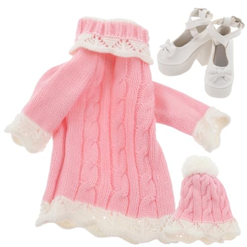 NUSITOU 1 Set Puppen Pullover Kleid Winterkleidung Für Puppen Outfit Mit Puppenschuhen Niedliche Mädchen Puppenbekleidung Dekoratives Puppen Zubehör von NUSITOU