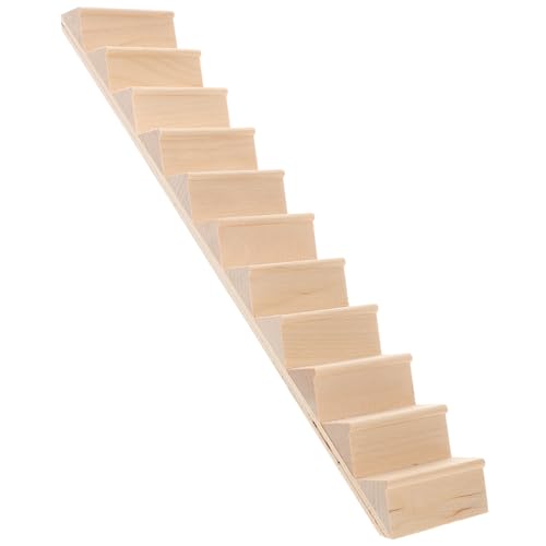 NUSITOU 1PC Miniatur Holztreppe Für Puppenhaus 1/12 DIY Zubehör Treppe Ohne Handlauf Für Mini Einrichtung 11 Stufige Treppen Für Kreative Bastelprojekte von NUSITOU