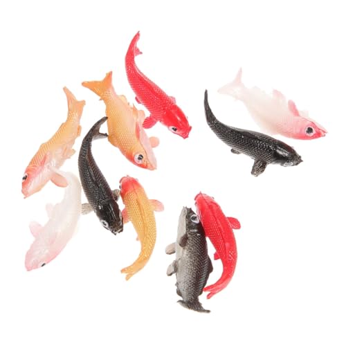 NUSITOU 10St Puppenhaus-Modell Puppenhaus-Koi-Fisch Mini-Koi-Fische Miniatur-Koi-Fisch-Statue Feengartentier Mini-Karpfenfiguren kleine Fische winzige Fische kleine Plastikfische von NUSITOU