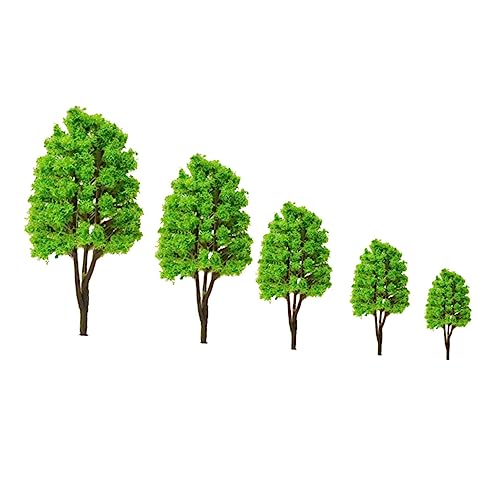 NUSITOU 10pcs Kunststoff Straßenbaum Modell Micro Landscape Greening Decor (grün 5 Größen) von NUSITOU