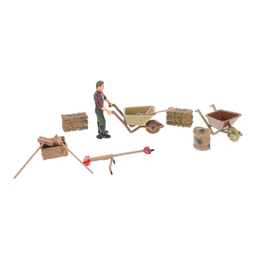 NUSITOU 11 Teiliges Bauernhof Geräte Szenenmodell Miniatur Bauernhof Simulation Bauernhof Werkzeuge Modellbauernhof Spielset Landwirtschaftsspaß Spielset Mini von NUSITOU