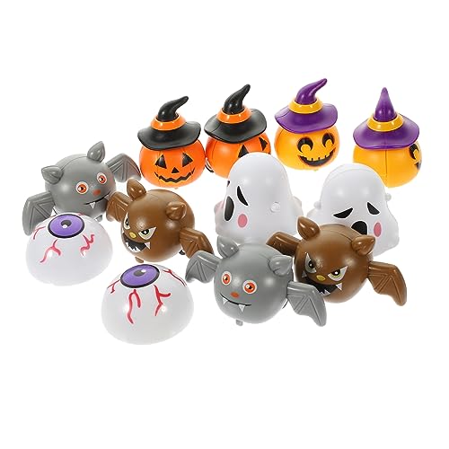 NUSITOU 12er Set Halloween Spielzeugautos Rückziehspielzeug Mit Kürbis Geist Und Fledermaus Motiven Robustes Kinderfreundliches Deko Element Für Halloween Feste Und von NUSITOU