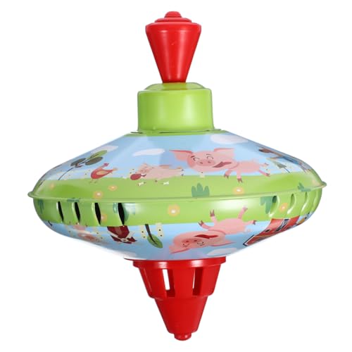 NUSITOU 1Stk Kreisel aus Blech kinderspielzeug Kinder Mini-Dose-Tops Cartoon-Oberteil Zinn badespielzeug Gyro Ball Eisenspielzeug lustiges rotierendes Spielzeug Eisenblech Green von NUSITOU