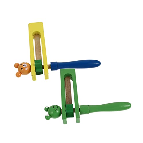 NUSITOU 2 STK Resonanzboden Interessante Instrumente Schlaginstrument Kinder Spielset Musikalisches Kleines Spielzeug Lustiges Percussion-Spielzeug Kastagnettenspielzeug Für Kinder Birke von NUSITOU