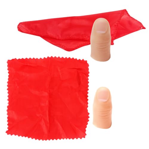 NUSITOU 2 Sets Simulation Finger Ärmel Lustiger Schal Prop Gimmick Schal Lustiger Zauberer Schal Performance Schal Fake Finger Zauberer Schal Trick Prop Partyzubehör Gimmick Tool Trick von NUSITOU