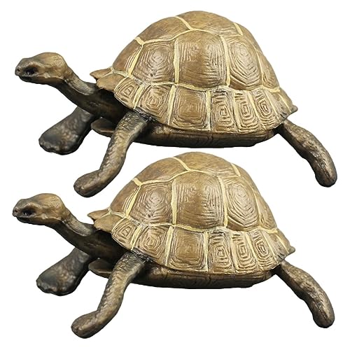 NUSITOU 2 Stück Schildkrötenmodell Simulation Schildkrötenfigur Ornament Künstliche Schildkrötenstatuen Dekor Für Zuhause Und Garten PVC von NUSITOU