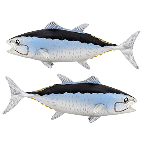 NUSITOU 2 Stück Simulierter Thunfisch Simulationsfisch Realistischer Fisch Kunsthandwerk Simulation Fischfigur Fischspielzeug Seefisch Skulptur Miniatur Fischstatue Seefisch von NUSITOU