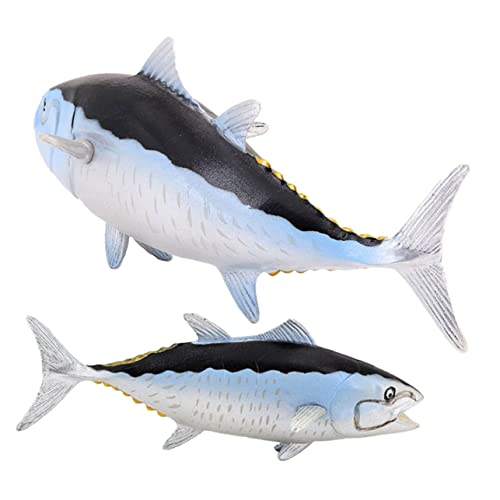 NUSITOU 2 Stück Simulierter Thunfisch Simulationsfischfigur Fischspielzeug Fischstatue Seefischmodell Spielzeugfisch Kleine Fischfiguren Desktop Bastel Landschaft Fischspielzeug von NUSITOU