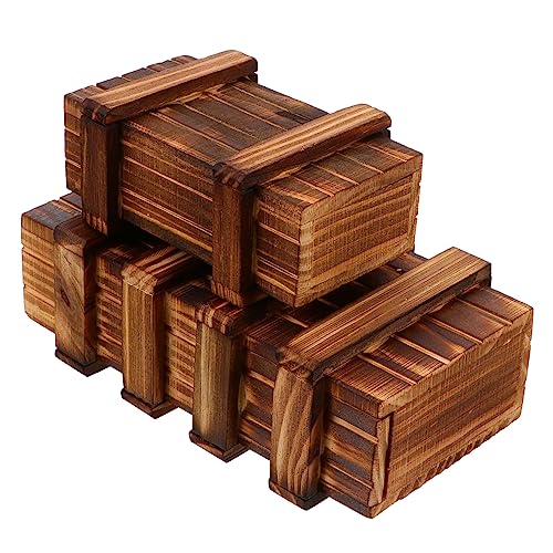 NUSITOU 2 Stücke Geheime Puzzle Holz Geschenkkarten Case Halter Puzzle Kästen Fall von NUSITOU