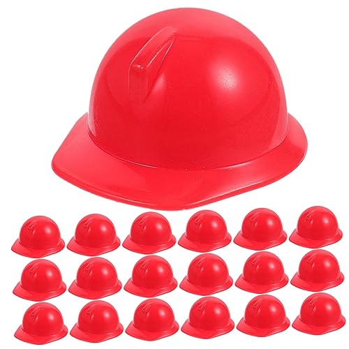 NUSITOU 20 Stk Spielzeughelm Miniaturpuppen-Bauhut Miniaturpuppenhut Puppenbaumütze Puppenhelme Puppenkleidung Accessoires Puppenhüte Mini-Puppen-Hut Schutzhelme für Plastikpuppen Abs rot von NUSITOU