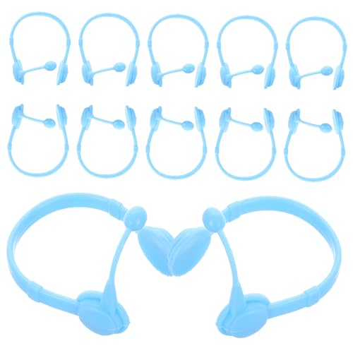 NUSITOU 20st Puppen-Headset Puppenhaus-kopfhörer Mikrolandschaftskopfhörerspielzeug Puppenhaus-Miniatur-kopfhörer Puppenhauszubehör Modelle Kopfhörer Mini DIY Mini-Headset Plastik Sky-Blue von NUSITOU