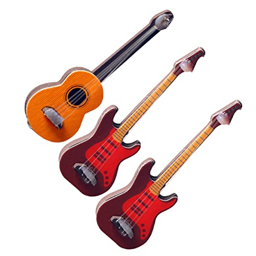 NUSITOU 3 Stücke Miniaturgitarre Desktop Decor Mini Gitarre Kinder Pädagogisches Spielzeug von NUSITOU