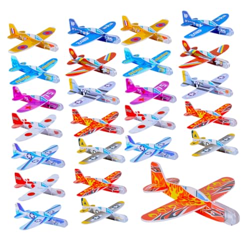 NUSITOU 32 Teiliges Mini Segelflugzeug Set Für Kinder Bunte Wurfgleiter Kleinkinder Flugzeug Spielzeug Newtic Propeller Ideal Für Draußen Und Partys von NUSITOU