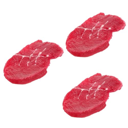 NUSITOU Kunstfleisch 3st Steakimitat Foto-Requisite Künstliches Fake-Steak Realistisches Essenssteak Fake-Steak-Requisite Gefälscht Küchendekoration Home Decor Falsches Fleisch Simulierte Steaks Harz von NUSITOU