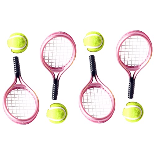 NUSITOU Tennis 4 Sätze Mini Tennisschläger Dekorationen Fotografie Requisiten Tennis Sets Spielzeug Perfekte Deko Für Tennisschläger Kinder von NUSITOU