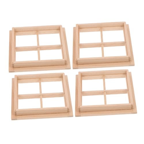 NUSITOU 4 Stück Mini Fensterrahmen Set Für Puppenhaus Dekoration Detailreiche Fensterrahmen Aus Ideales Zubehör Für Kreative Modelle Und Miniaturprojekte von NUSITOU