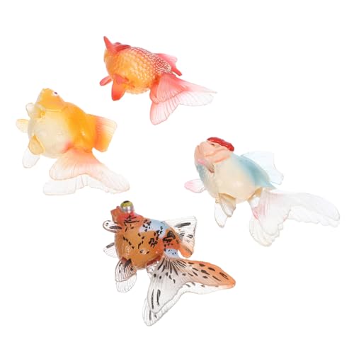 NUSITOU 4 Stück Modell Fischfigur Modellsimulation Tiermodell Simulation Fischfiguren Simulation Goldfischfiguren Simulation Tierfigur Tierfiguren Simulation Fischmodell von NUSITOU