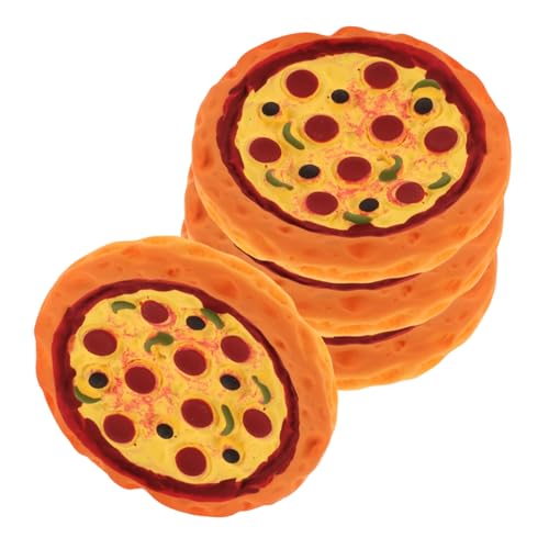 NUSITOU 4 Stück Puppenhaus-Pizza Mini Pizza Gefälschte Pizza-Foto-Requisite Mini-hausverzierung Mini-Pizza- Puppenhaus Miniatur Pizza Pizza-Modell- DIY Simulierte Requisite Harz von NUSITOU