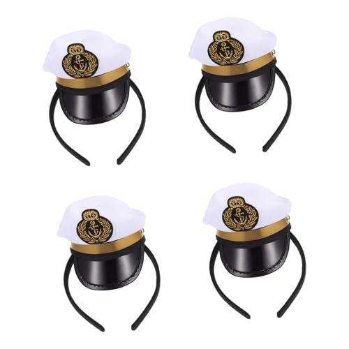 NUSITOU 4 Stücke Captain Hut Hair Hoops Kostüm Haar Reifen Cosplay Party Hut Zubehör von NUSITOU