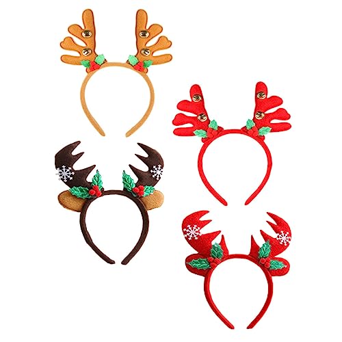 NUSITOU 4er Set Weihnachts Haarreif Mit Rentiergeweih Antler Headband Für Festliche Anlässe Ideale Haaraccessoires Für Partys Und Weihnachtsfeiern Und von NUSITOU