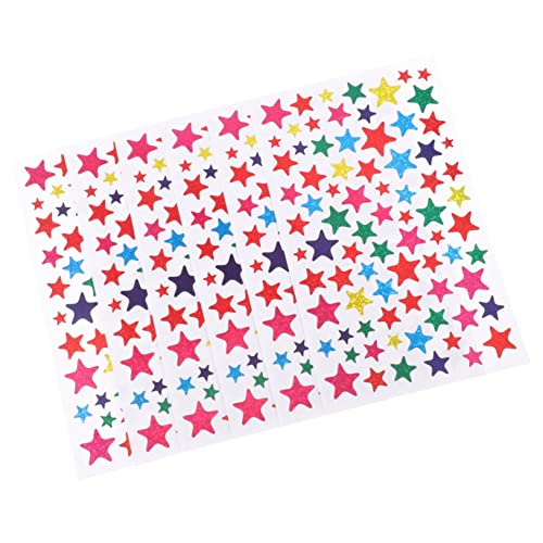 NUSITOU 5 Bögen Kinder Sternaufkleber Belohnungssternaufkleber Für Kinder Dekorative Sternaufkleber Glitzernde Sterne Für Scrapbooking Und Karten Sternaufkleber Set von NUSITOU