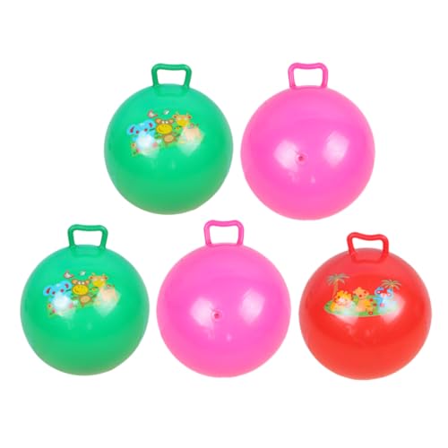 NUSITOU 5 Stück Aufblasbare Kinder Übungsbälle Springende Trichterbälle Mit Cartoon Muster Ideal Für Indoor Und Outdoor Spiele Bouncing Balls for von NUSITOU