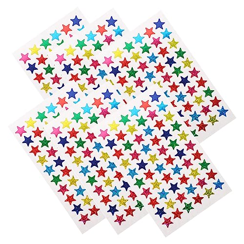 NUSITOU 6 Blatt Holografische Sternaufkleber Glitzernde Belohnungsaufkleber Für Kinder DIY Basteln Partyzubehör Mehrfarbig Ideal Für Und Eltern von NUSITOU