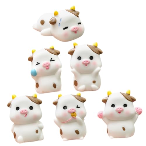 NUSITOU 6St Cow Animal Toys Toy Cow Cows Cow Figures Cow Toy Miniature Cow Figurines Cow Ornaments Cow Toys Cow Figurines Cow Figurines Cow Cow Figurines Cute Farm Cow Toy Cow Miniature von NUSITOU