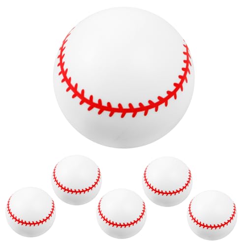 NUSITOU 6St aufblasbarer Baseball Aufblasbarer Schlägerstock Beach-Pool-Ball-Spielzeug Baseball-Ballon Kinder Spielzeug Baseball PVC-Baseball Baseball-Hüpfbälle Baseball-Poolspielzeug Weiß von NUSITOU