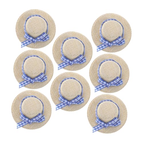 NUSITOU 8 STK Strohhut Puppenhüte Mini-strohhüte Zubehör Für Babypuppen Mini-hüte Minihüte Zum Basteln Mini-Sombrero-hüte Mini-hexenhüte Kleiner Tierhut Miniaturhut Mini-Hut Beige Stoff von NUSITOU