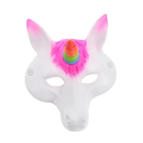 NUSITOU Einhorn-maske Halloween-maske Halloweenkostüm Lustige Kostüme Pferdemaske Vintage-masken Cosplay-masken Venezianische Augenmaske Lustige Tiermaske Damenmasken Maskenball Masken Pu von NUSITOU