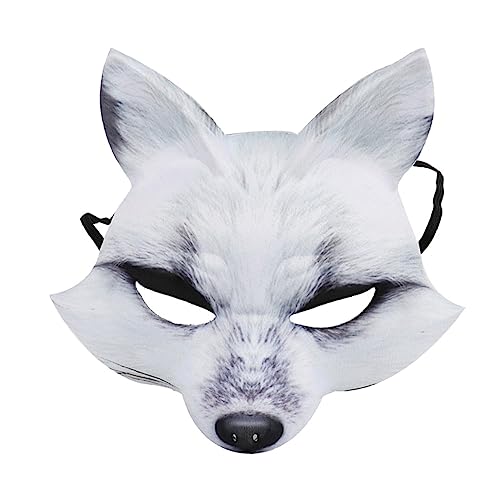 NUSITOU Halbgesichtsmaske Aus EVA Weiße Tiermaske Für Kostüme Ideal Für Halloween Karneval Und Maskeraden Cosplay Zubehör Für Kreative Auftritte Und Unvergessliche Events von NUSITOU