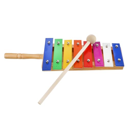 NUSITOU Holz Xylophon Spielzeug Für Kinder Buntes Glockenspiel Mit 8 Noten Aluminiumplatten Pädagogisches Musikinstrument Für Frühe Musikerziehung von NUSITOU