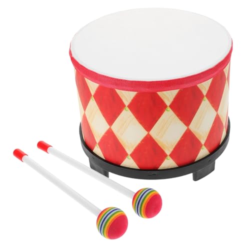 NUSITOU Kindertrommel Handtrommel Kleine Trommel Für Kinder Kinder-Tamburin Trommelspielzeug Kinderschlagzeug Trommel Snare-Drum-kit Chinesische Trommelstöcke Hölzern Rot von NUSITOU