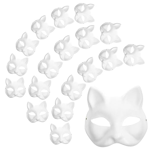 NUSITOU Weiße Katzenmasken Zum Bemalen DIY Handgemalte Masken Für Und Erwachsene Ideal Für Halloween Kostümpartys Und Maskerade Events von NUSITOU