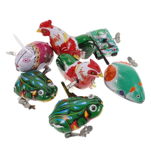 NUSITOU Metallfrosch Blechspielzeug Windup Kinder Aufzieh Aufziehspielzeug aus für für Hahn Aufziehen Feder zum Uhrwerk Partygeschenk Lustige Kaninchen Vintage Uhrwerksspielzeug von NUSITOU