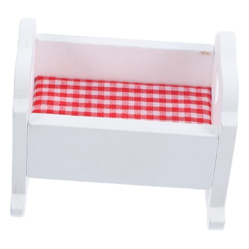 NUSITOU Miniatur Babybett Für Puppenhaus Weißes Realistisches Design Perfektes Zubehör Für Mini Crib Crafts Und Puppenmöbel Ideal Für Kreative Deko Ideen von NUSITOU